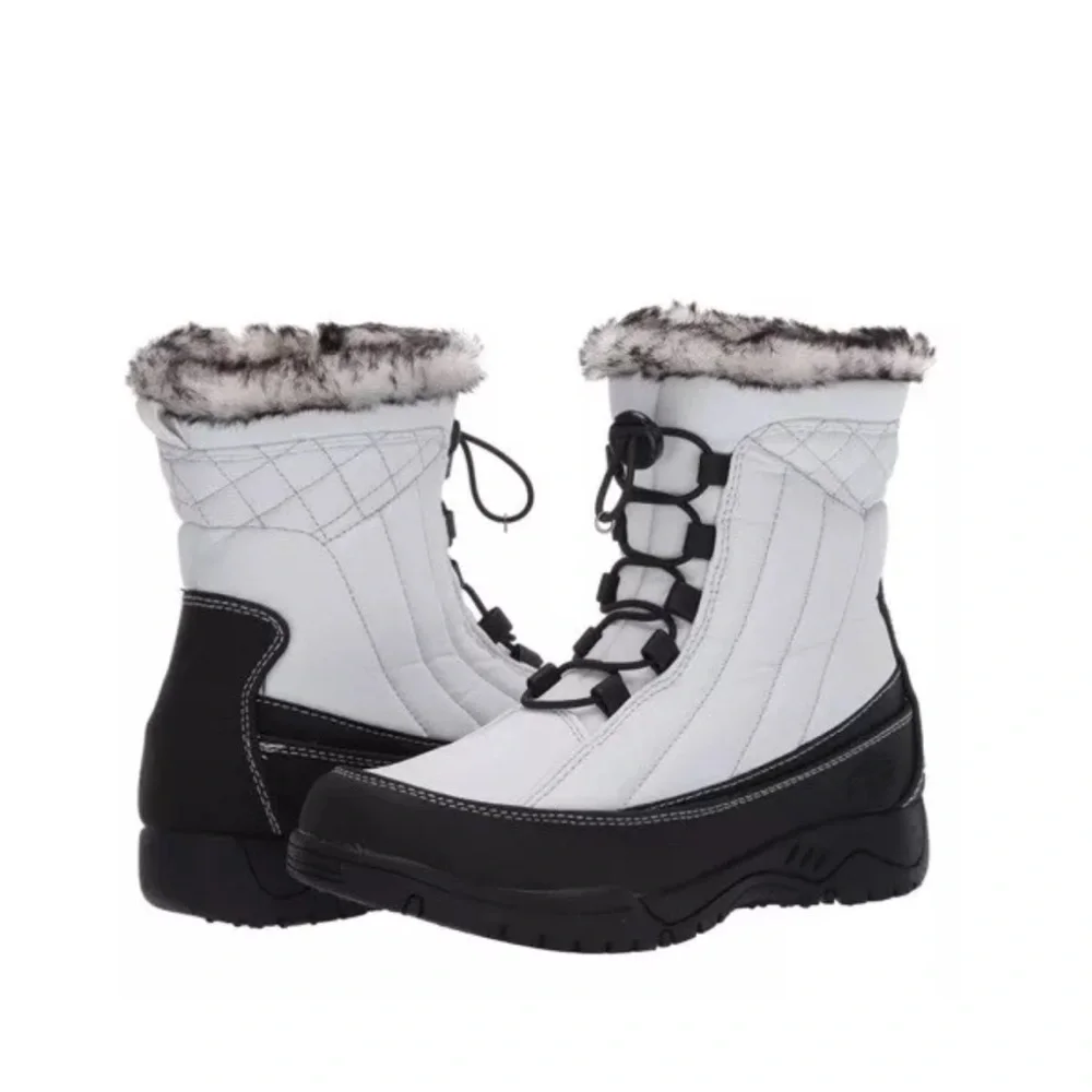 totes Women's Cold Weather Lace-Up & Zipper Barbara Waterproof Winter Boots 7M